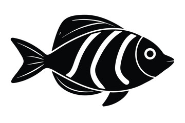 Obraz premium coral reef fish silhouette vector art