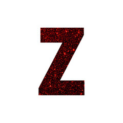 Red Glitter Capital Letter Z