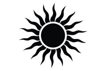 hot sun silhouette vector art