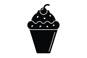 ice cream cup silhouette vector art