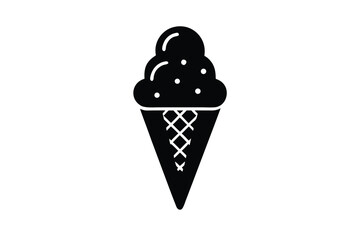 ice cream minimal silhouette vector art