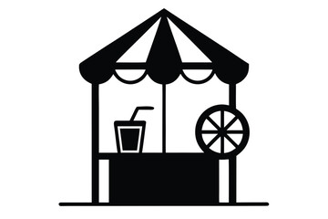 lemonade stand silhouette vector art