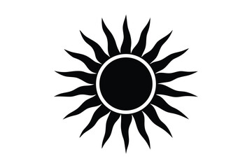 minimal sun silhouette vector art