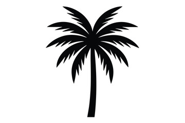Obraz premium palm tree leaf silhouette vector art