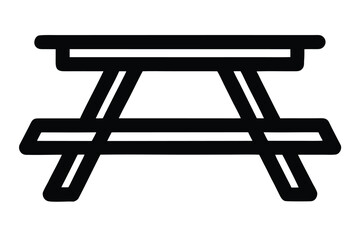 picnic table silhouette vector art