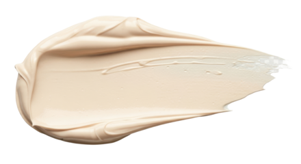 A cosmetic cream, lotion, or paint smear swatch with a rich texture. Isolated on transparent background, png