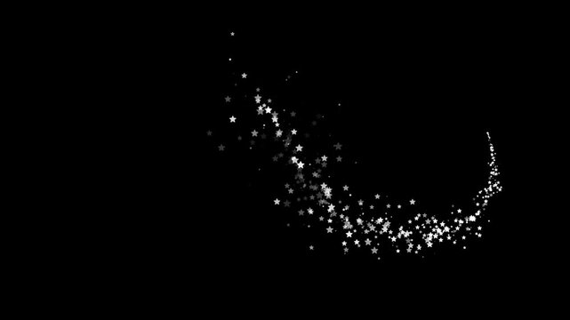 Bokeh lights sparkle glitters light trail loop 4k stock video on transparent background. Christmas shiny glowing gold particles trail animation. Magical golden glitter trail sparkles. multi color.