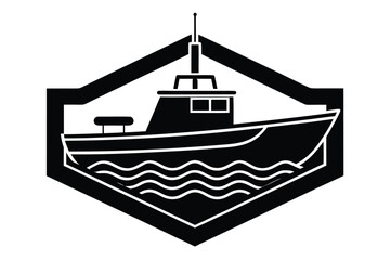 Obraz premium sea patrol silhouette vector art