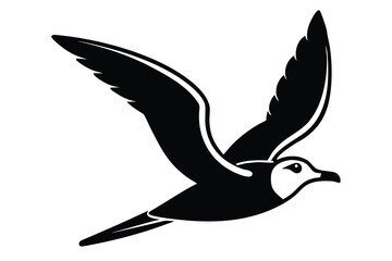 seagull flying silhouette vector art