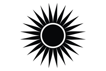 shining sun silhouette vector art