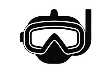 Obraz premium snorkel mask silhouette vector art