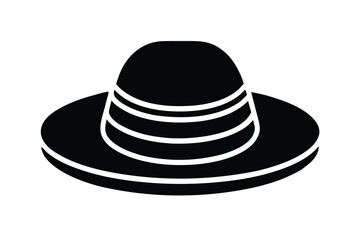 straw hat silhouette vector art