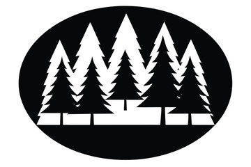 summer forest silhouette vector art