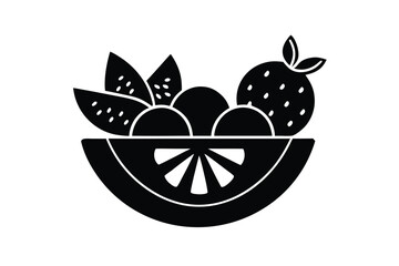 summer fruit mix silhouette vector art