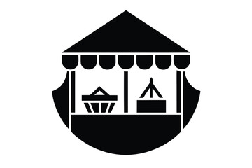 summer market silhouette vector art