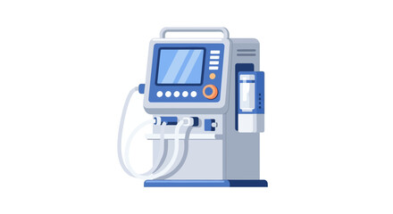 Modern medical ventilator illustration, sophisticated design and life-saving medical equipment