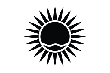 sun reflection silhouette vector art