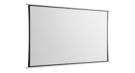 Blank projector screen, a presentation board or white movie display mockup. Isolated on transparent background, png