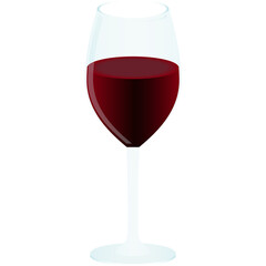 A Tall Glass of Rich Red Wine With a Transparent Stem and Base on a Clean White Background With No Distractions