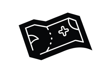 treasure map silhouette vector art