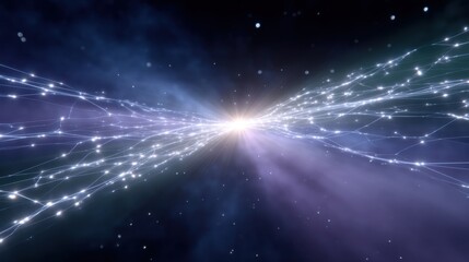 Fototapeta premium Vibrant Cosmic Design with Elegant Wireframe Elements and Stunning Aesthetic Beauty