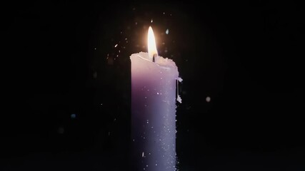 A softly flickering candle in the dark, symbolizing remembrance for those lost and a beacon of hope for the future. A solemn, respectful background for memorials.
