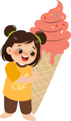 girl with a big ice cream 