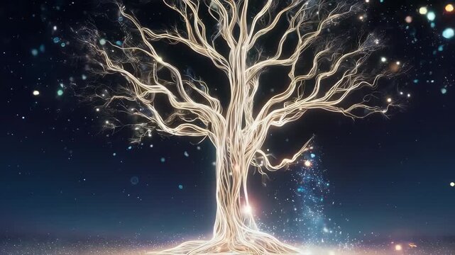 A symbolic, glowing Tree of Life representing strength, growth, and hope in the journey with cancer. An inspirational animation for support and awareness campaigns.