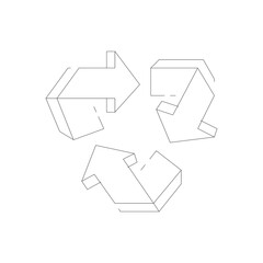 Obraz premium Abstract Geometric Arrow Symbol Composed of Dotted Lines and Dashes on a Transparent Background