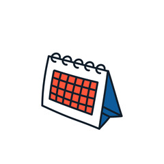 Simple Desk Calendar With Orange Squares On White Transparent Background A Planning Tool For Work