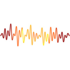 Abstract Sound Waveform Visualization with Vibrant Orange Red and Yellow Gradient Colors on a...