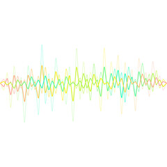 Abstract Sound Waveform With Vibrant Colors And Clean White Background In A Horizontal Format