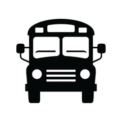 School Bus Icon – Transportation Vehicle Symbol for Education, Travel, and Transit Design