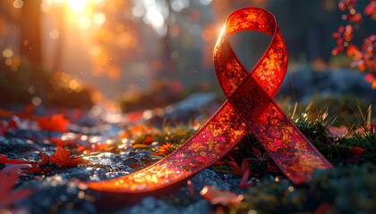 Red awareness ribbon symbolizing hope for World AIDS Day.