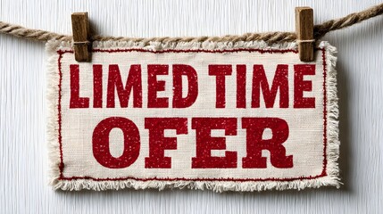 Grab this limited time offer now while it lasts featuring a rustic, handmade style sign for a charming vintage or artisanal feel, perfect for sales promotions