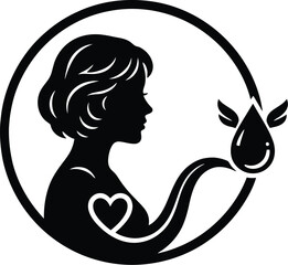 Parental Love Silhouette: Heart Path to Calming Symbol - Water Droplet or Dove

