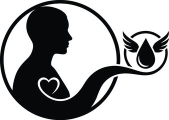 Parental Love Silhouette: Heart Path to Calming Symbol - Water Droplet or Dove

