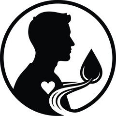 Parental Love Silhouette: Heart Path to Calming Symbol - Water Droplet or Dove

