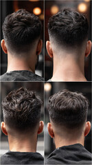 Stylish Men's Tapered Haircut: Modern Fade Inspirations & Textured Back View on White