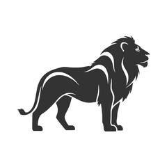 Majestic Lion Silhouette Vector Illustration for Logos Branding and Design