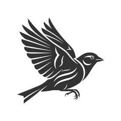 Sparrow in Flight Vector Illustration Bird Silhouette for Graphic Design Logo Tattoo