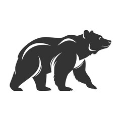 Vector Graphic Illustration Powerful Black Bear Walking Symbol