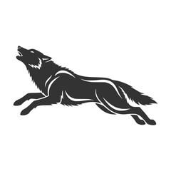 Powerful Wolf Howling Silhouette Vector for Wildlife and Wilderness Designs