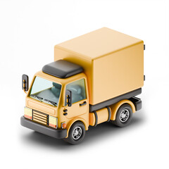 Delivery truck orthographic view 3D