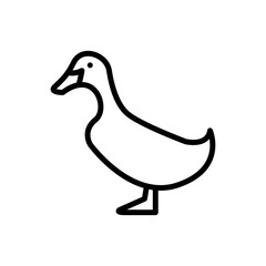 Simple line drawing of a duck with a transparent background perfect for graphic design and illustration projects.