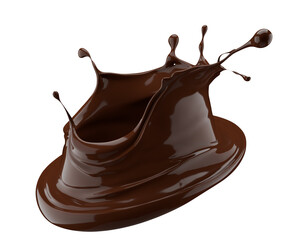 chocolate splash isolated on a white background. 3d render