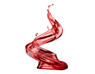 red wine splash isolated on a white background. 3d render