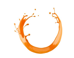 caramel splash isolated on a white background. 3d render