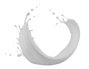 milk splash isolated on a white background. 3d render