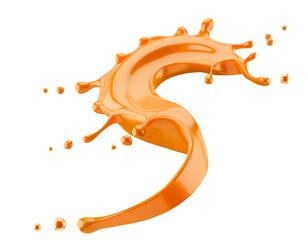 caramel splash isolated on a white background. 3d render